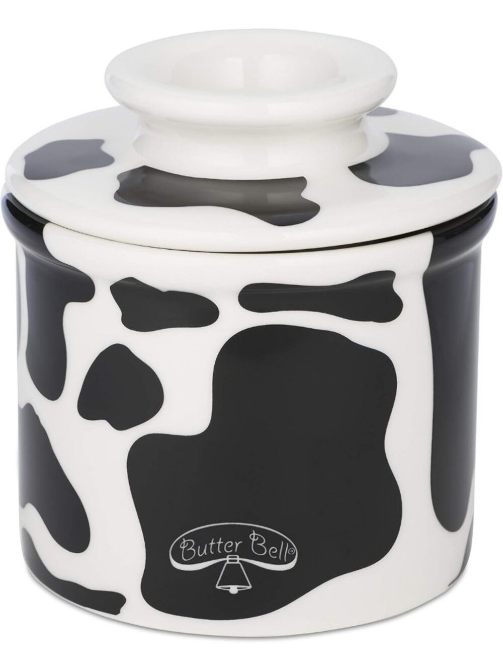 Cow Pattern French Butter Keeper - Ceramic Butter Bell Crock for Fresh